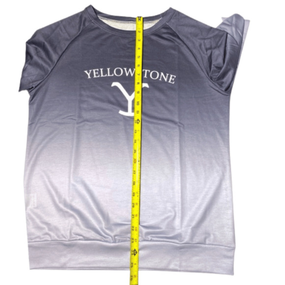 Gray Yellowstone Graphic Shirt Pullover Two Toned Ambre Sweat Shirt - Picture 6 of 6